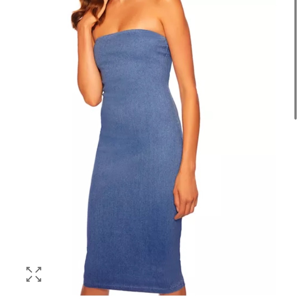NWT Susana Monaco Stretch Denim Tube Dress in Light Denim. Size X-Small - Picture 3 of 8
